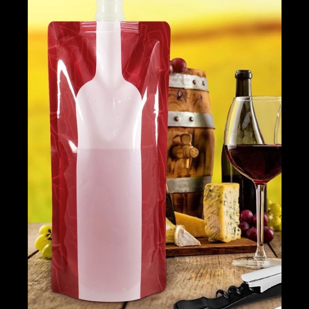 🍷full bottle wine plastic foldable reusable NWT